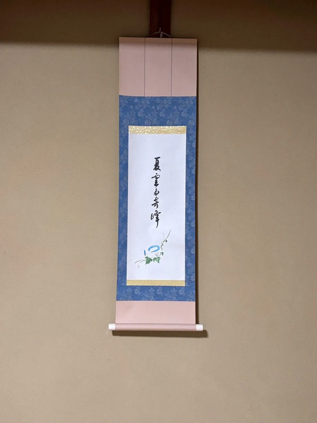 【掛軸】夏雲多奇峰　朝顔図　秋月作　夏掛け軸　涼風飾り　（Hanging Scroll “Morning Glories” by Shugetsu – Summer Decor）